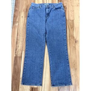 Lee Relaxed Fit Straight Leg Womens Jeans Size 12 Blue Stretch Medium Wash